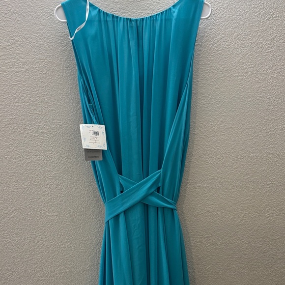 Turquoise Maxi Dress with Tie Waist - Picture 5 of 6